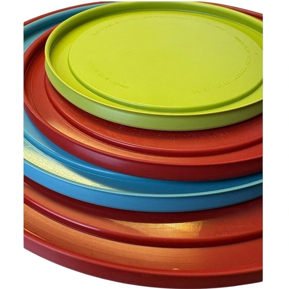 Pyrex Replacement Lids Multi Color Set 4qt 2.5qt 1.5qt 1qt Round Bowl Covers